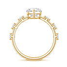 IGI Certified Lab Grown Diamond 3 Carat Marquise Engagement Ring with Spaced Accent Lab - ( E-VS1 ) - Rosec Jewels