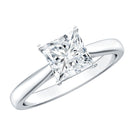 Solitaire 2 Carat Lab Created Diamond Princess Cut Engagement Ring IGI Certified Lab - ( EF-VS ) - Rosec Jewels