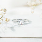 Solitaire 2 Carat Lab Created Diamond Princess Cut Engagement Ring IGI Certified Lab - ( EF-VS ) - Rosec Jewels