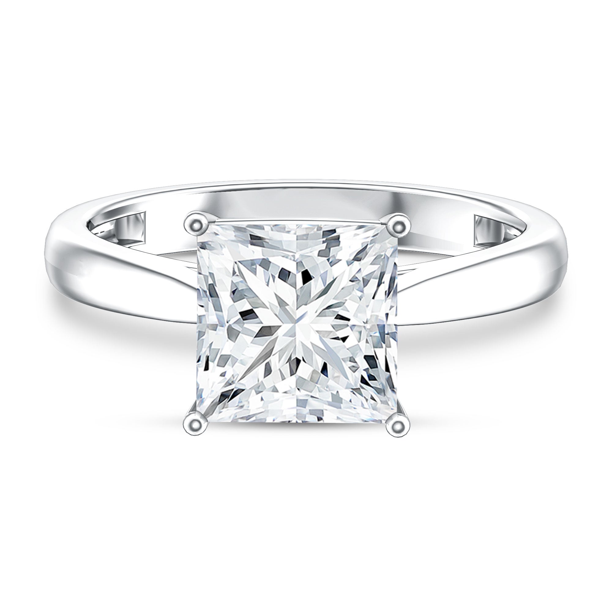 Rosec Jewels-IGI Certified Lab Grown 3 Carat Diamond Princess Cut Engagement Ring Solitaire