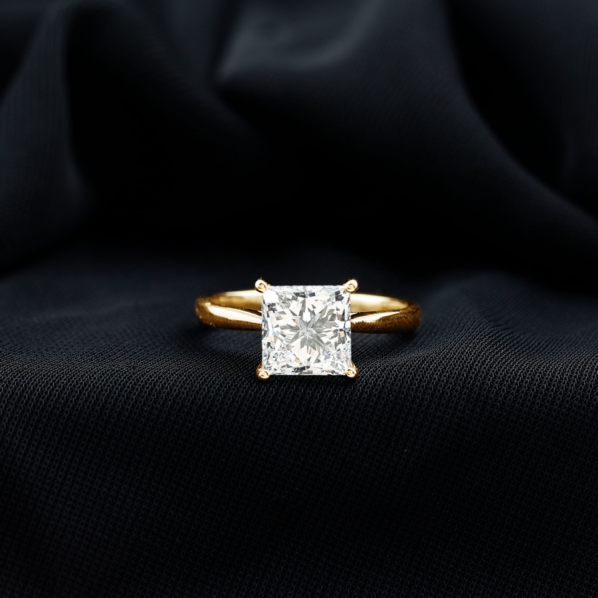 IGI Certified Lab Grown 3 Carat Diamond Princess Cut Engagement Ring Solitaire Lab - ( E-VS1 ) - Rosec Jewels