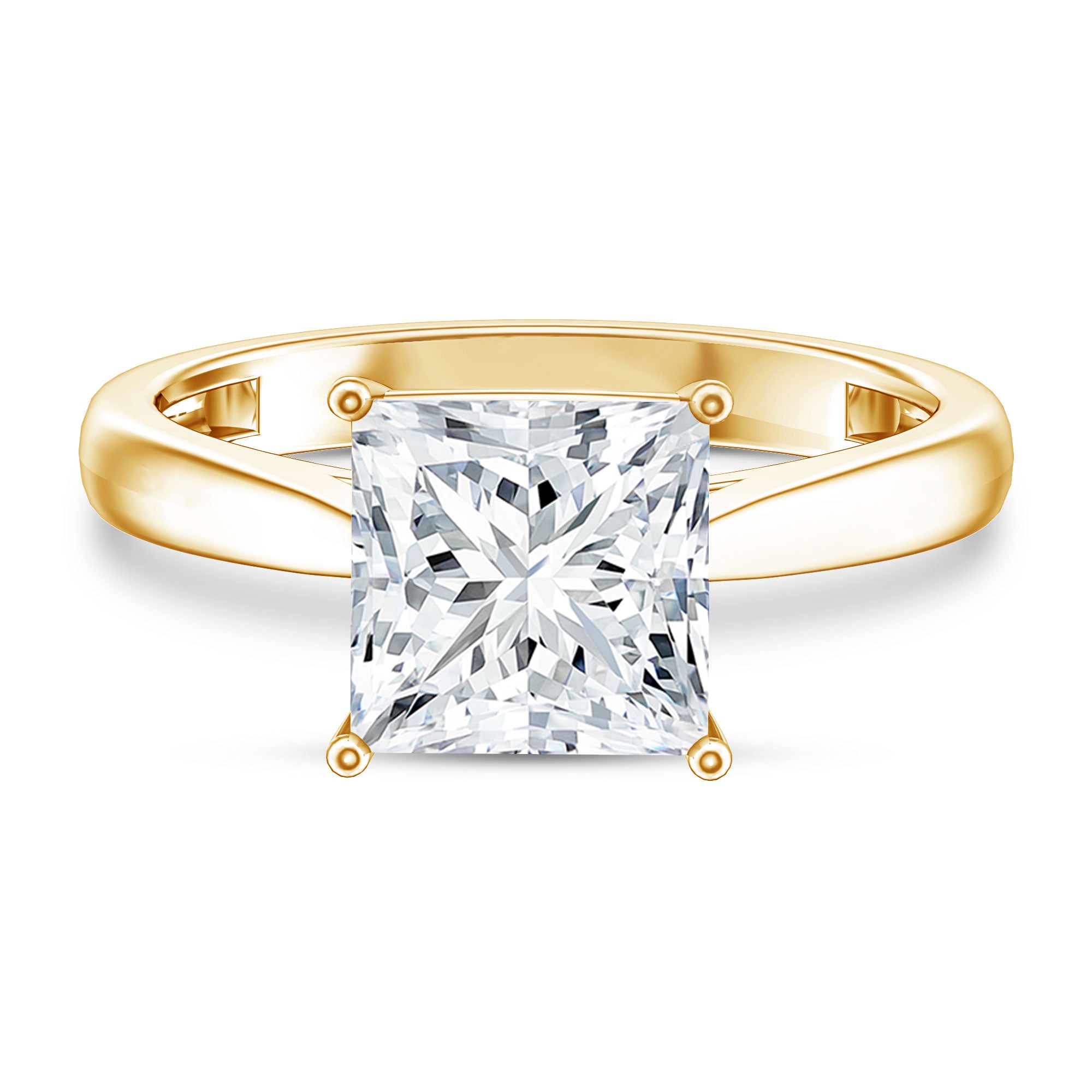 Rosec Jewels-IGI Certified Lab Grown 3 Carat Diamond Princess Cut Engagement Ring Solitaire