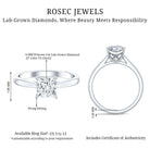 Rosec Jewels-Solitaire 1 Carat Princess Cut Lab Grown Diamond Engagement Ring with IGI Certificate