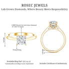 Rosec Jewels-Solitaire 1 Carat Princess Cut Lab Grown Diamond Engagement Ring with IGI Certificate