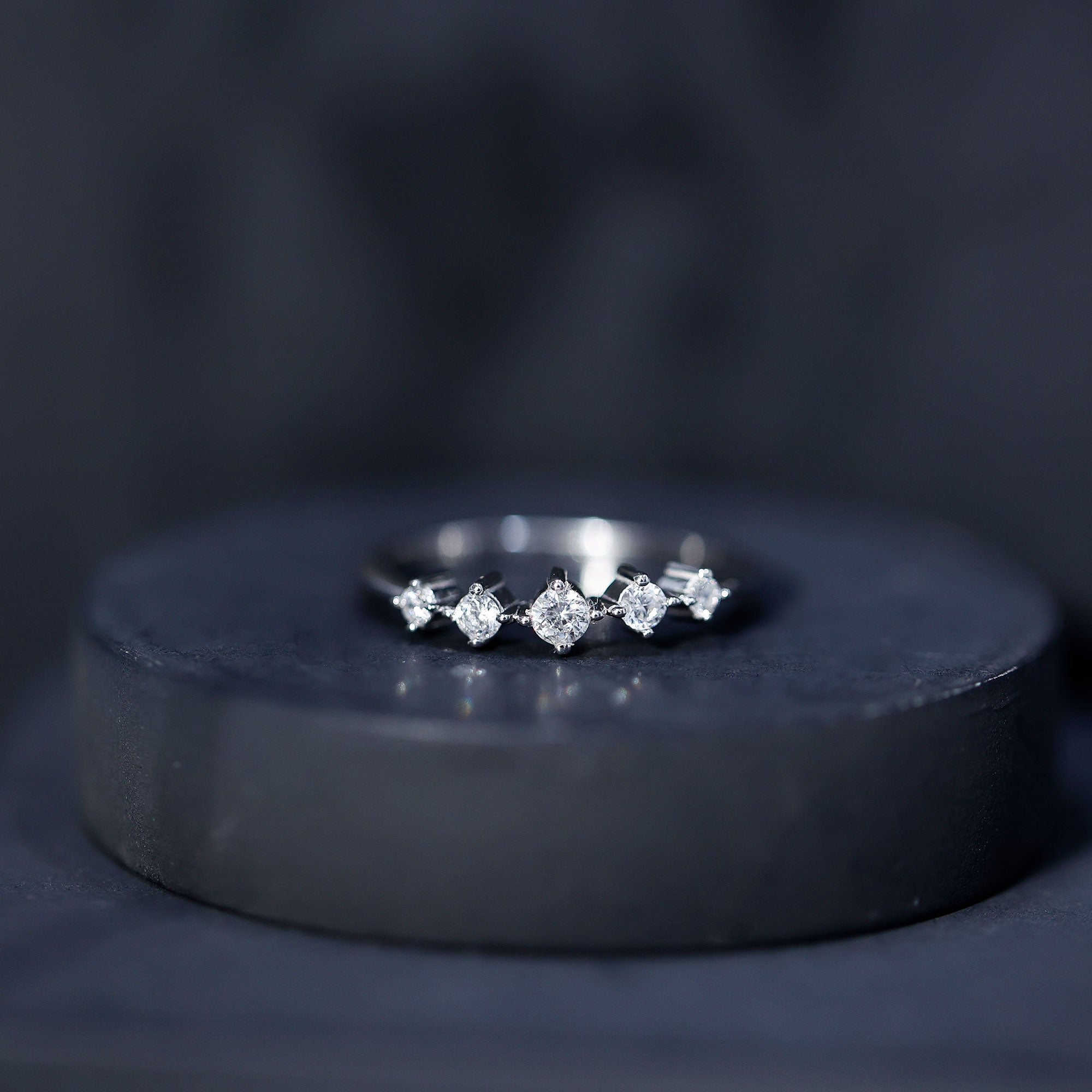 Rosec Jewels-Graduated Style Lab Grown Diamond Promise Ring for Women