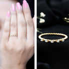 Rosec Jewels-Minimalist Lab Grown Diamond Stacking Ring with Beaded Detail