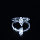 Rosec Jewels-Twin Triangle Lab Grown Diamond Engagement Ring with Twisted Band