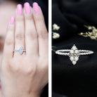 Rosec Jewels-Twin Triangle Lab Grown Diamond Engagement Ring with Twisted Band