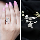Rosec Jewels-Arrow Shape Spiral Lab Created Diamond Wrap Ring with Certificate