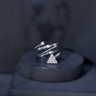 Rosec Jewels-Arrow Shape Spiral Lab Created Diamond Wrap Ring with Certificate