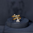 Rosec Jewels-Arrow Shape Spiral Lab Created Diamond Wrap Ring with Certificate