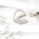 Rosec Jewels-Certified Lab Grown Diamond Flower Promise Ring with Double Band Shank