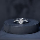 Rosec Jewels-Certified Lab Grown Diamond Flower Promise Ring with Double Band Shank