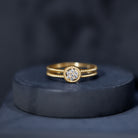 Rosec Jewels-Certified Lab Grown Diamond Flower Promise Ring with Double Band Shank