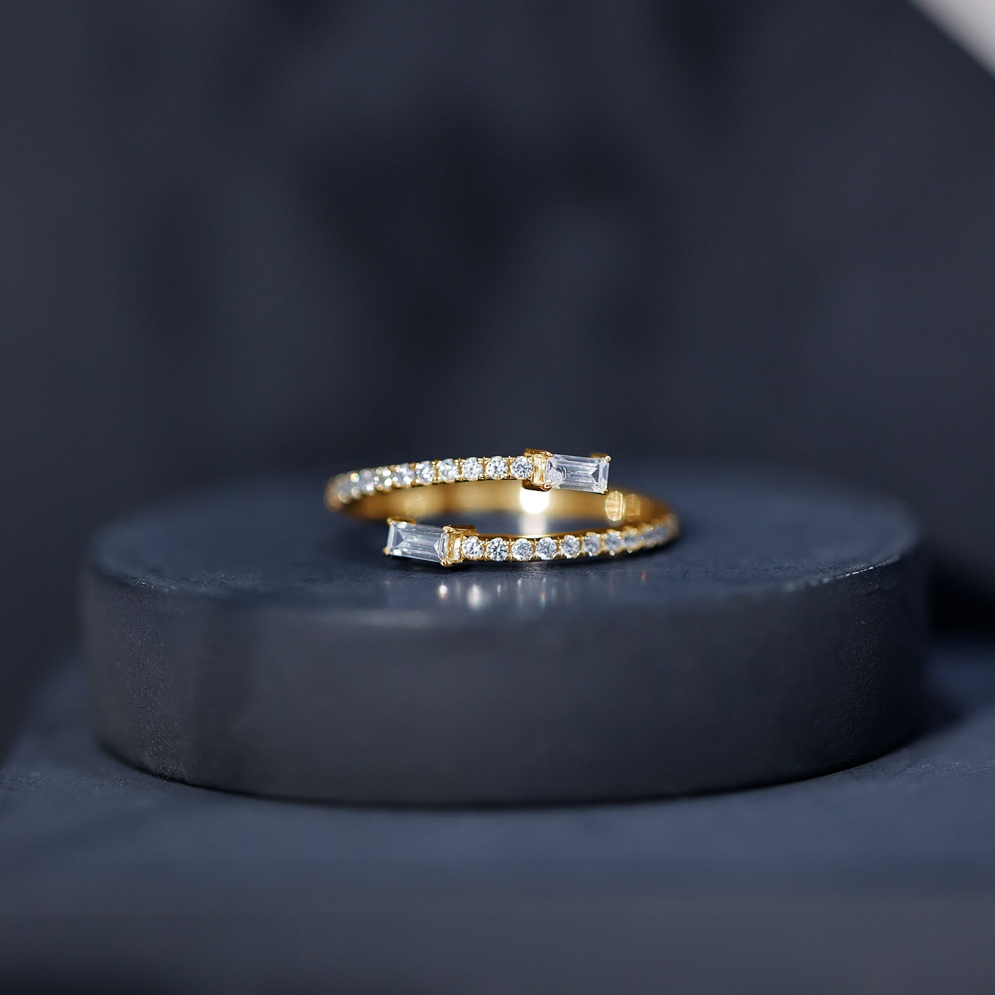 Rosec Jewels-Certified Baguette and Round Lab Grown Diamond Wrap Promise Ring