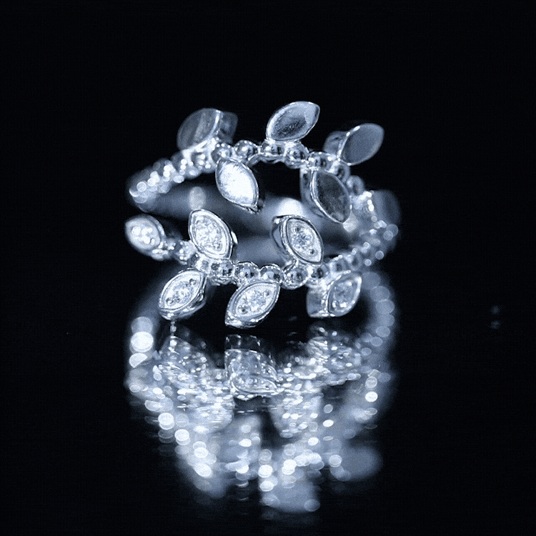 Rosec Jewels-Nature Inspired Lab Grown Diamond Leaf Wrap Ring with Certificate