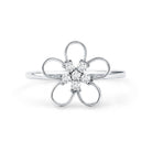 Rosec Jewels-Lab Grown Certified Diamond Flower Engagement Ring for Women
