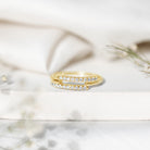 Round Cut Minimalist Lab Grown Diamond Anniversary Ring Band Lab - ( EF-VS ) - Rosec Jewels