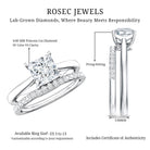 Rosec Jewels-IGI Certified 1 Carat Princess Cut Lab Grown Diamond Solitaire Bridal Ring Set