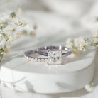 Rosec Jewels-IGI Certified 2 Carat Lab Grown Diamond Princess Cut Engagement Ring With Wedding Band