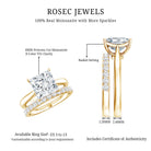 Rosec Jewels-IGI Certified 2 Carat Lab Grown Diamond Princess Cut Engagement Ring With Wedding Band