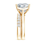 Rosec Jewels-IGI Certified 4 Carat Princess Cut Lab Grown Diamond Solitaire Wedding Ring Set