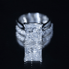 5 Carat Huge Lab Grown Diamond Princess Cut Engagement Ring Set with IGI Certificate Lab - ( E-VS1 ) - Rosec Jewels