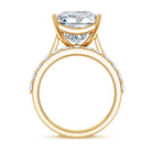 Rosec Jewels-5 Carat Huge Lab Grown Diamond Princess Cut Engagement Ring Set with IGI Certificate