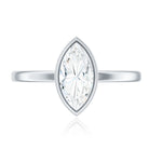 Rosec Jewels-IGI Certified 1 Carat Marquise Lab Grown Diamond Engagement Ring in Bezel Setting