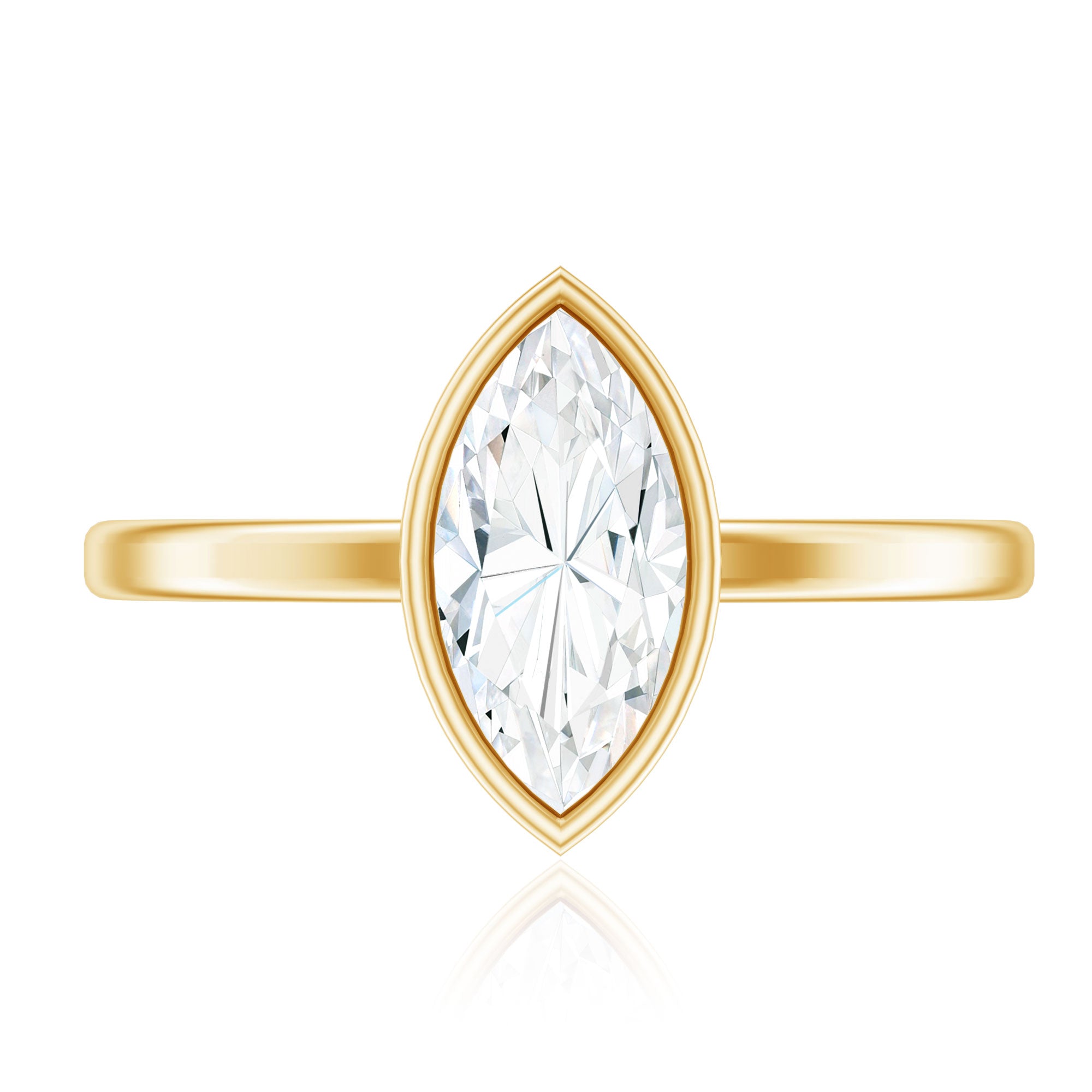 Rosec Jewels-IGI Certified 1 Carat Marquise Lab Grown Diamond Engagement Ring in Bezel Setting