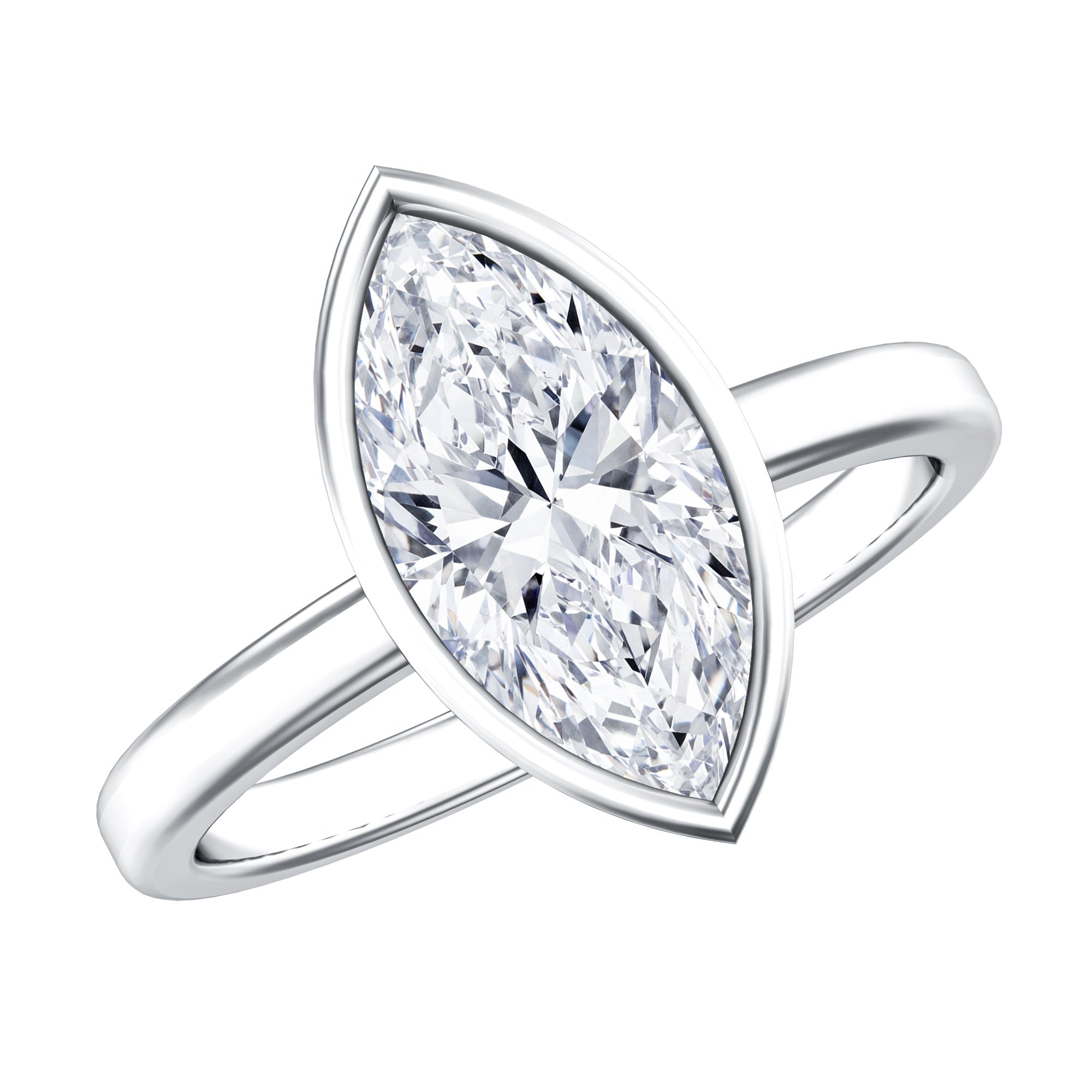 Rosec Jewels-IGI Certified 2 Carat Lab Grown Diamond Marquise Ring For Engagement