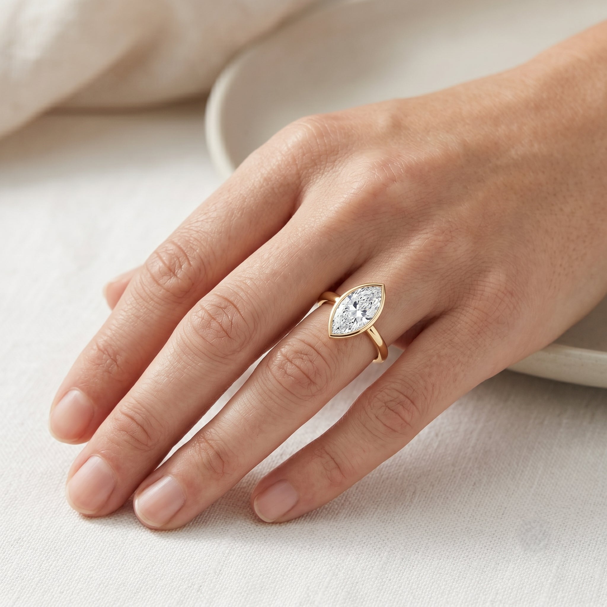 IGI Certified 2 Carat Lab Grown Diamond Marquise Ring For Engagement Lab - ( E-VS1 ) - Rosec Jewels