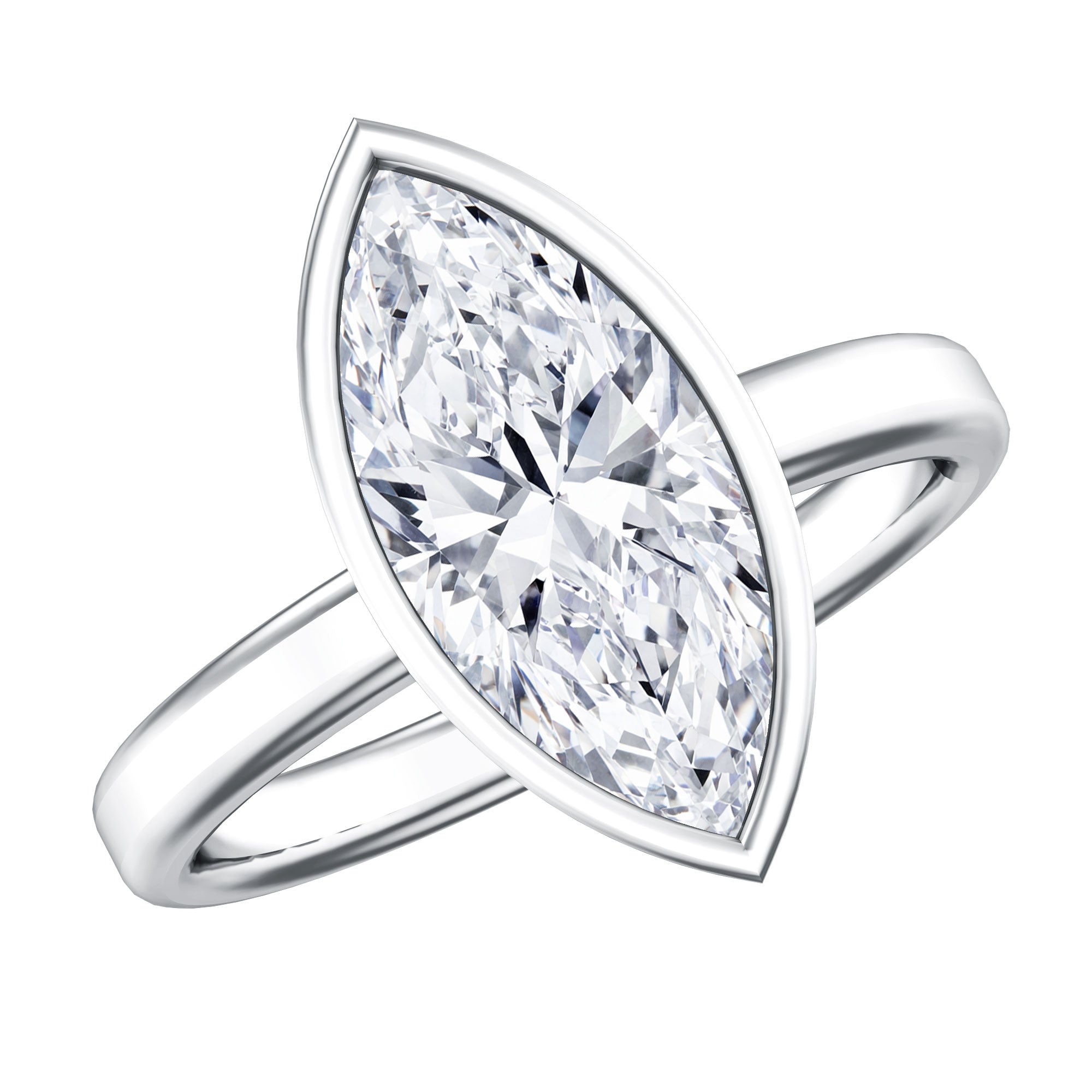 Rosec Jewels-IGI Certified 3 Carat Solitaire Lab Grown Diamond Marquise Cut Engagement Ring