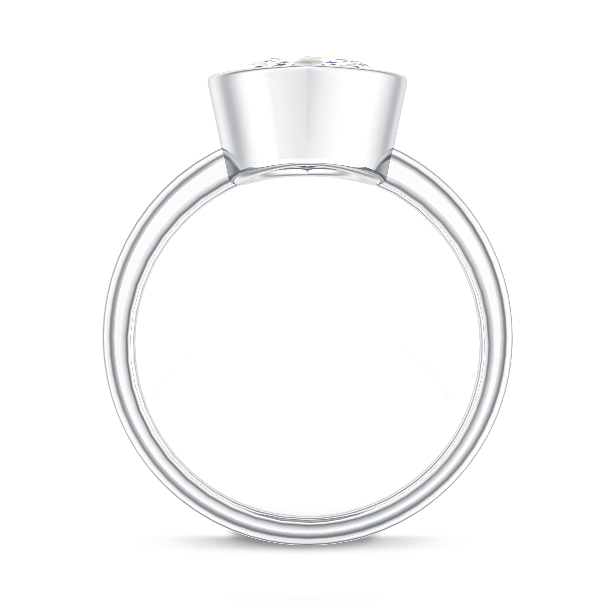 Rosec Jewels-4 Carat Marquise Cut Lab Grown Diamond Bezel Engagement Ring with IGI Certificate