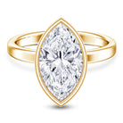 Rosec Jewels-4 Carat Marquise Cut Lab Grown Diamond Bezel Engagement Ring with IGI Certificate