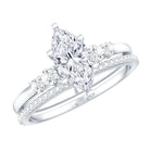 IGI Certified 1 Carat Marquise Lab Grown Diamond Wedding Ring Set for Women Lab - ( E-VS1 ) - Rosec Jewels
