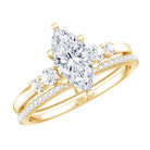 Rosec Jewels-IGI Certified 1 Carat Marquise Lab Grown Diamond Wedding Ring Set for Women