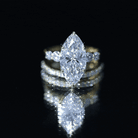 IGI Certified 3 Carat Lab Grown Diamond Marquise Bridal Wedding Ring Set Lab - ( E-VS1 ) - Rosec Jewels