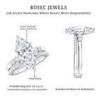 IGI Certified 3 Carat Lab Grown Diamond Marquise Bridal Wedding Ring Set Lab - ( E-VS1 ) - Rosec Jewels
