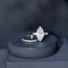 IGI Certified 3 Carat Lab Grown Diamond Marquise Bridal Wedding Ring Set Lab - ( E-VS1 ) - Rosec Jewels