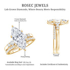 IGI Certified 3 Carat Lab Grown Diamond Marquise Bridal Wedding Ring Set Lab - ( E-VS1 ) - Rosec Jewels