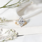 IGI Certified 3 Carat Lab Grown Diamond Marquise Bridal Wedding Ring Set Lab - ( E-VS1 ) - Rosec Jewels