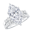 Rosec Jewels-IGI Certified Lab Grown Diamond 4 Carat Marquise Engagement Ring with Wedding Band