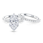 Rosec Jewels-IGI Certified Lab Grown Diamond 4 Carat Marquise Engagement Ring with Wedding Band