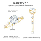 Rosec Jewels-3 Carat IGI Certified Lab Grown Diamond Cushion Cut Engagement Ring for Women