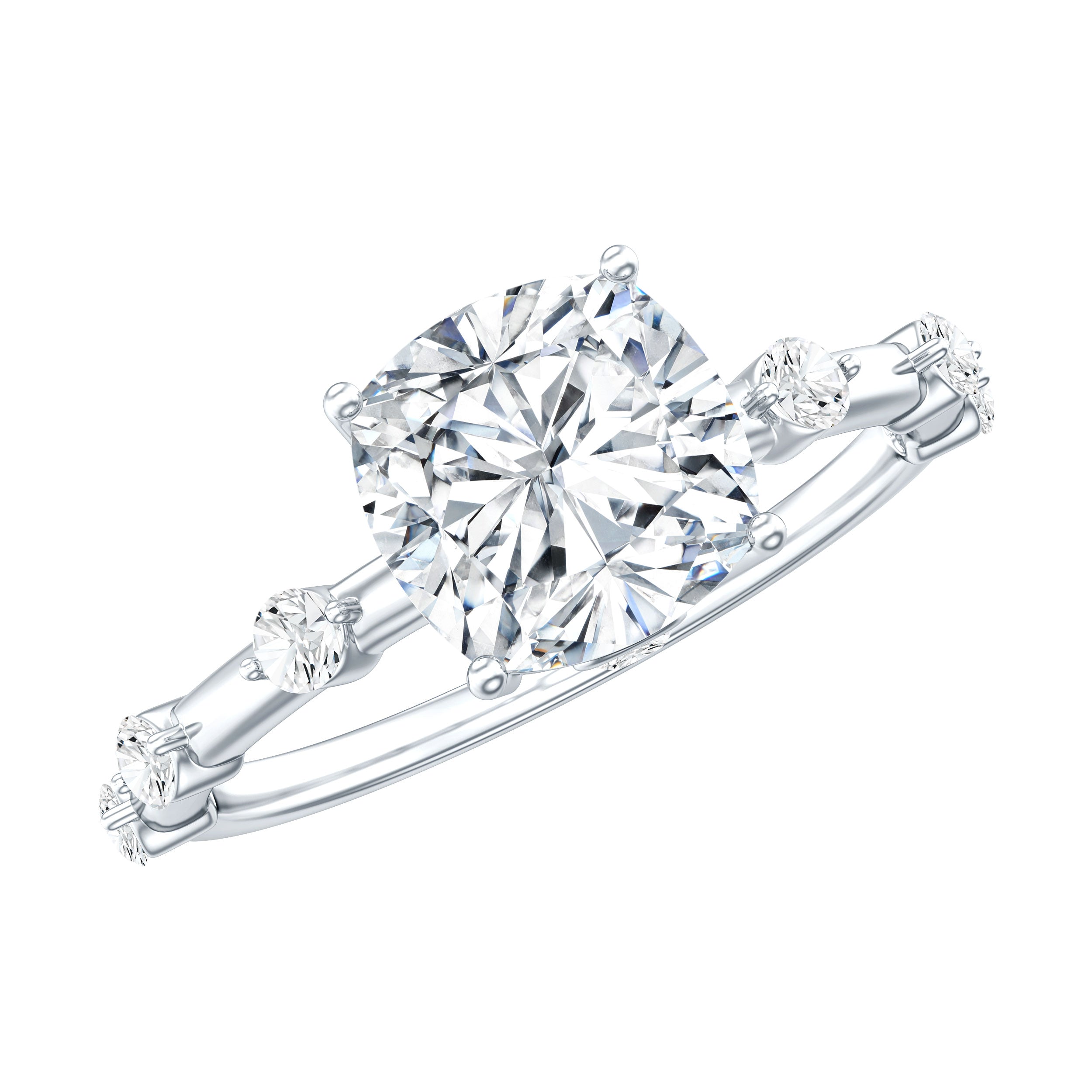 Rosec Jewels-Cushion Cut 2 Carat Lab Grown Diamond Solitaire Engagement Ring with IGI Certificate