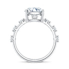 Lab Grown 4 Carat Round Diamond Solitaire Engagement Ring with IGI Certificate Lab - ( E-VS1 ) - Rosec Jewels