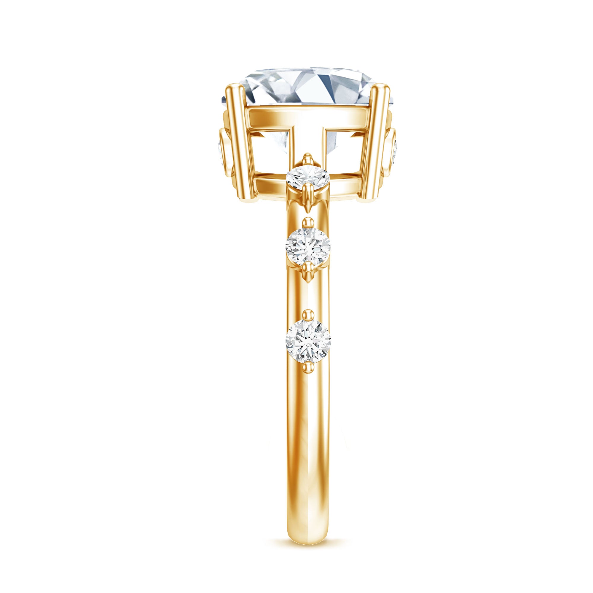 Lab Grown 4 Carat Round Diamond Solitaire Engagement Ring with IGI Certificate Lab - ( E-VS1 ) - Rosec Jewels
