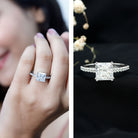 Rosec Jewels-IGI Verified Lab Grown Diamond 3 Carat Princess Cut Engagement Ring