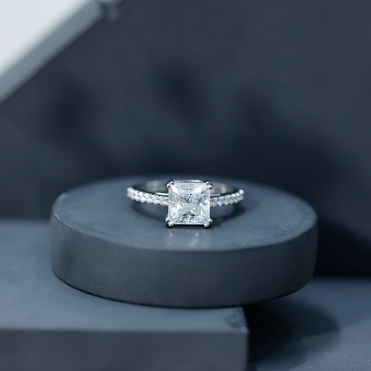 Rosec Jewels-IGI Verified Lab Grown Diamond 3 Carat Princess Cut Engagement Ring